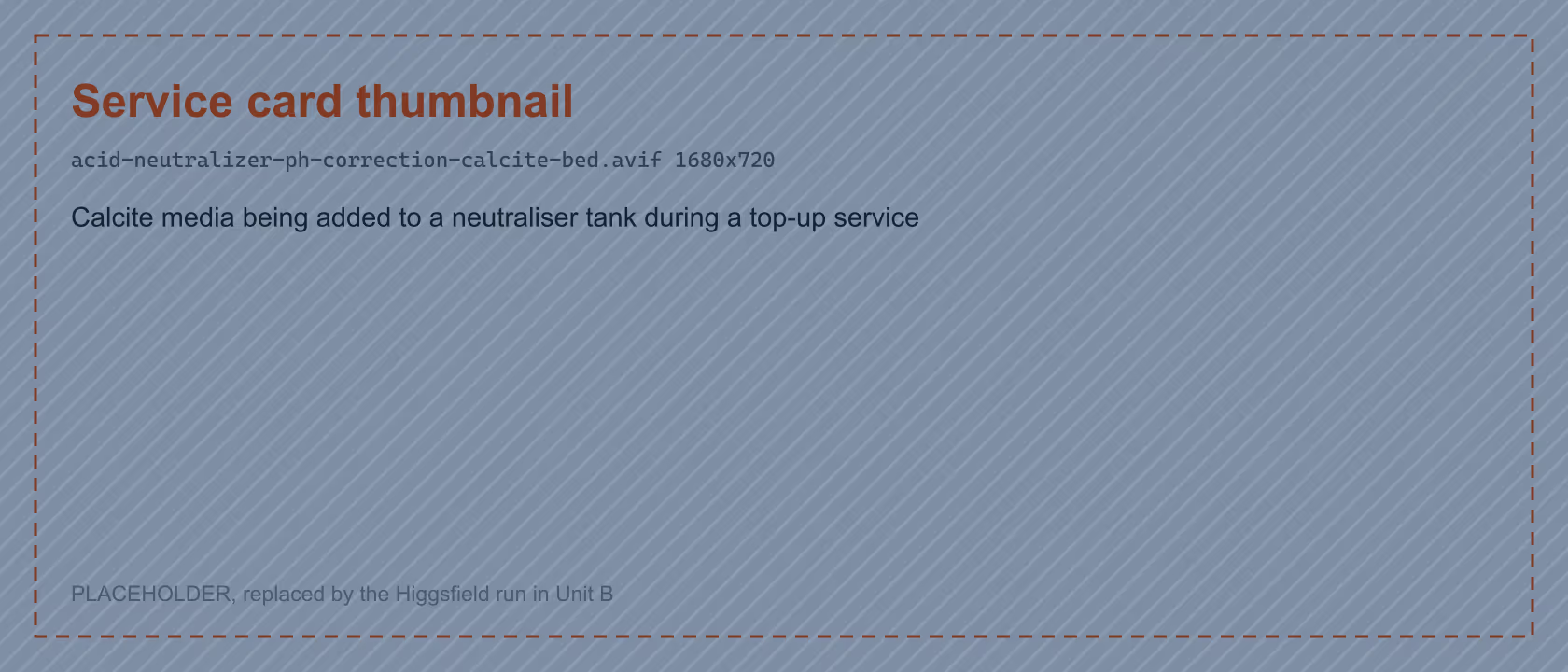 Calcite media being added to a neutralizer tank during a top-up service