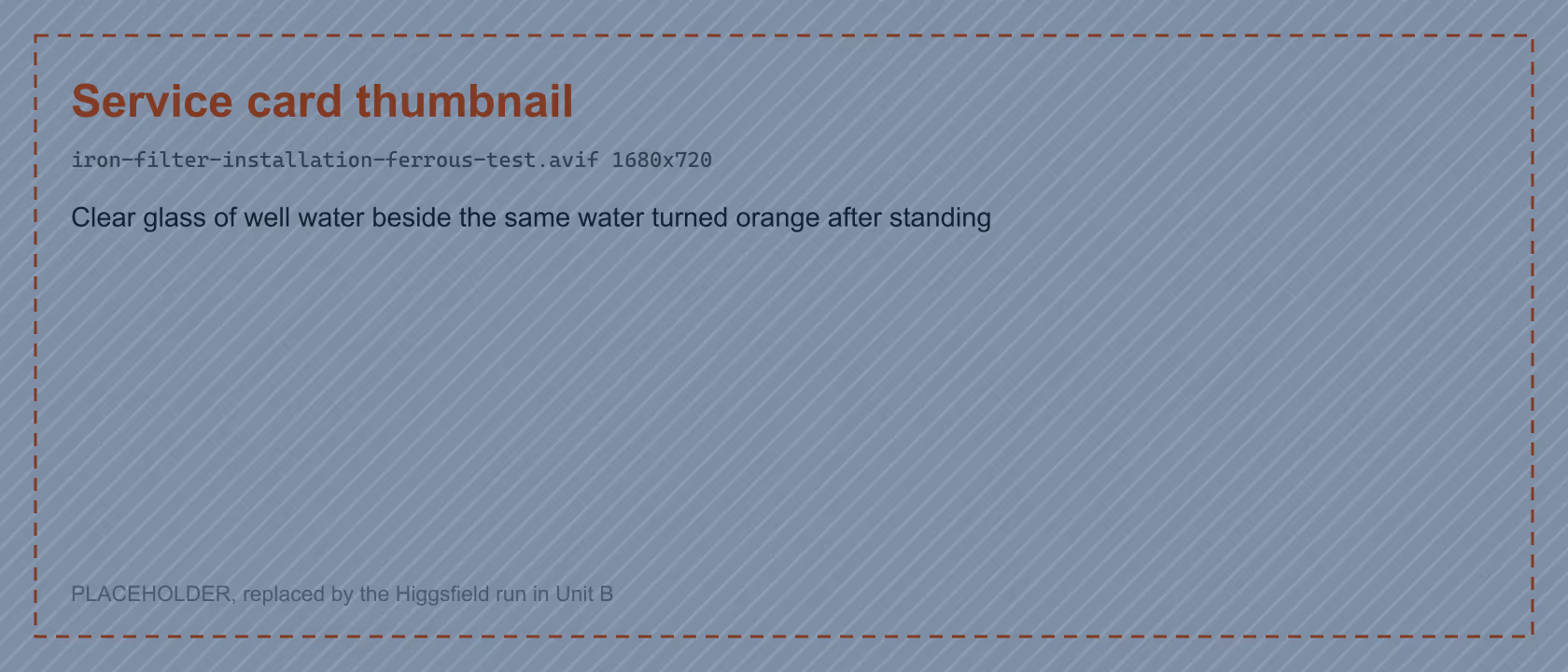Clear glass of well water beside the same water turned orange after standing