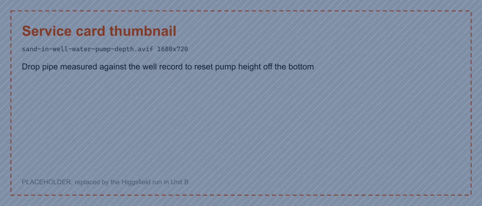 Drop pipe measured against the well record to reset pump height off the bottom
